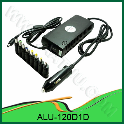 120W Universal DC adaptateur pour l'utilisation de la voiture, avec 1 LED, 1 Port USB, sortie 8 broches ALU-120D1D
