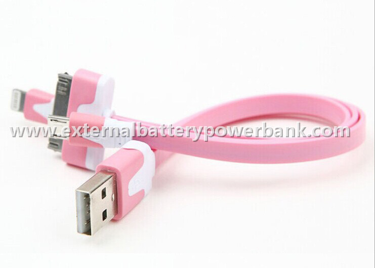 3 colorés en 1 câble de transfert des données d'USB de câble d'USB pour l'iphone/Samsung