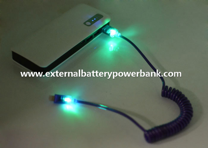 Câble brillant coloré de transfert des données d'USB de ressort de LED pour les téléphones androïdes