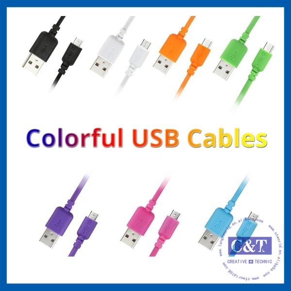 Salut-Vitesse micro colorée 2 in-1 de câble de transfert des données de Smartphone USB