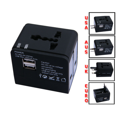 Portable universel léger de chargeur de voyage d'USB, interface 1000mA/2 de 5V USB