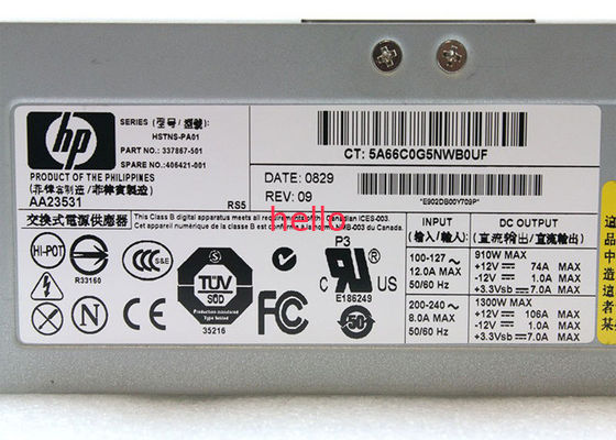 Compaq 337867-001 alimentations d'énergie de serveur de 1300W HP avec la fan active