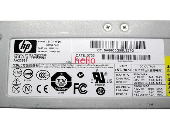 Compaq 337867-001 alimentations d'énergie de serveur de 1300W HP avec la fan active