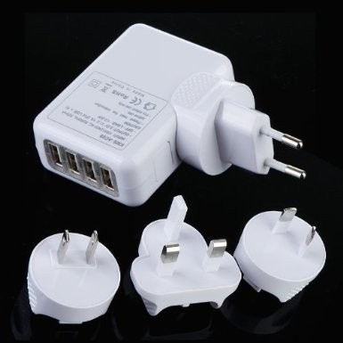 Adaptateur universel à C.A. de mur de chargeur de voyage d'USB de 4 ports pour la maison, prise multi