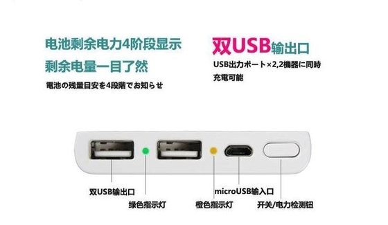 Banque portative mobile noire de puissance alimentation/7000MAH d'énergie du blanc 5V