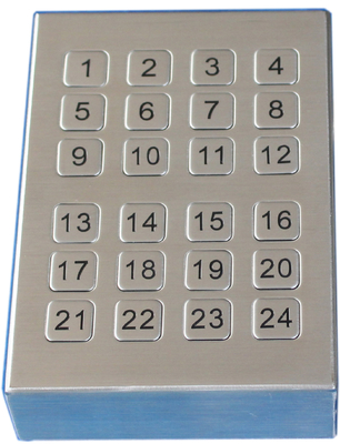 Le bureau rocailleux d'USB de vandalisme a balayé le clavier numérique en métal avec 24 clés plates