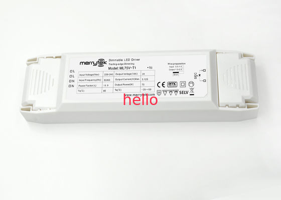 Rebord arrière IP20 de tension de Traic de 75 watts de conducteur constant de Dimmable LED