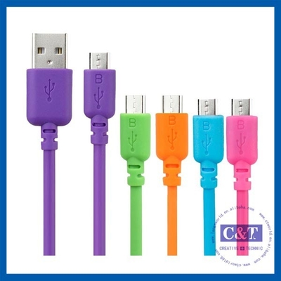 Salut-Vitesse micro colorée 2 in-1 de câble de transfert des données de Smartphone USB