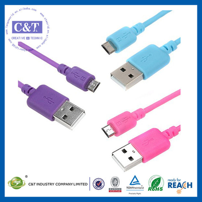 Salut-Vitesse micro colorée 2 in-1 de câble de transfert des données de Smartphone USB