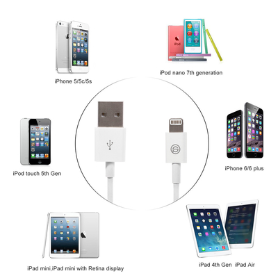 3ft 1m synchronisation de corde de câble de chargeur de 8 données de Pin USB, câble d'USB 2,0 d'iPhone