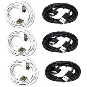 Câble extra-long de synchronisation de données du noir 6FT USB pour l'iPad de l'iPhone 4 4S 3GS iPod d'Apple