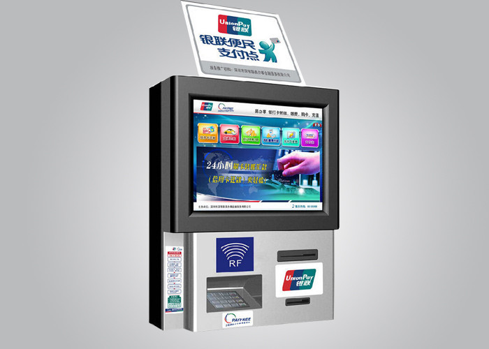 Opération bancaire de cadre LED moniteur Wall Mounted Bill paiement kiosque d'acier / kiosques