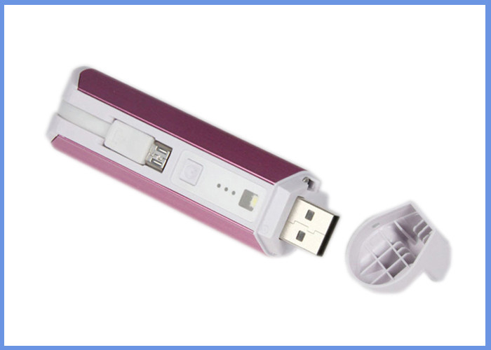 Mini câble micro intégré portatif du block d'alimentation électrique d'USB 2200mah USB, batterie 18650